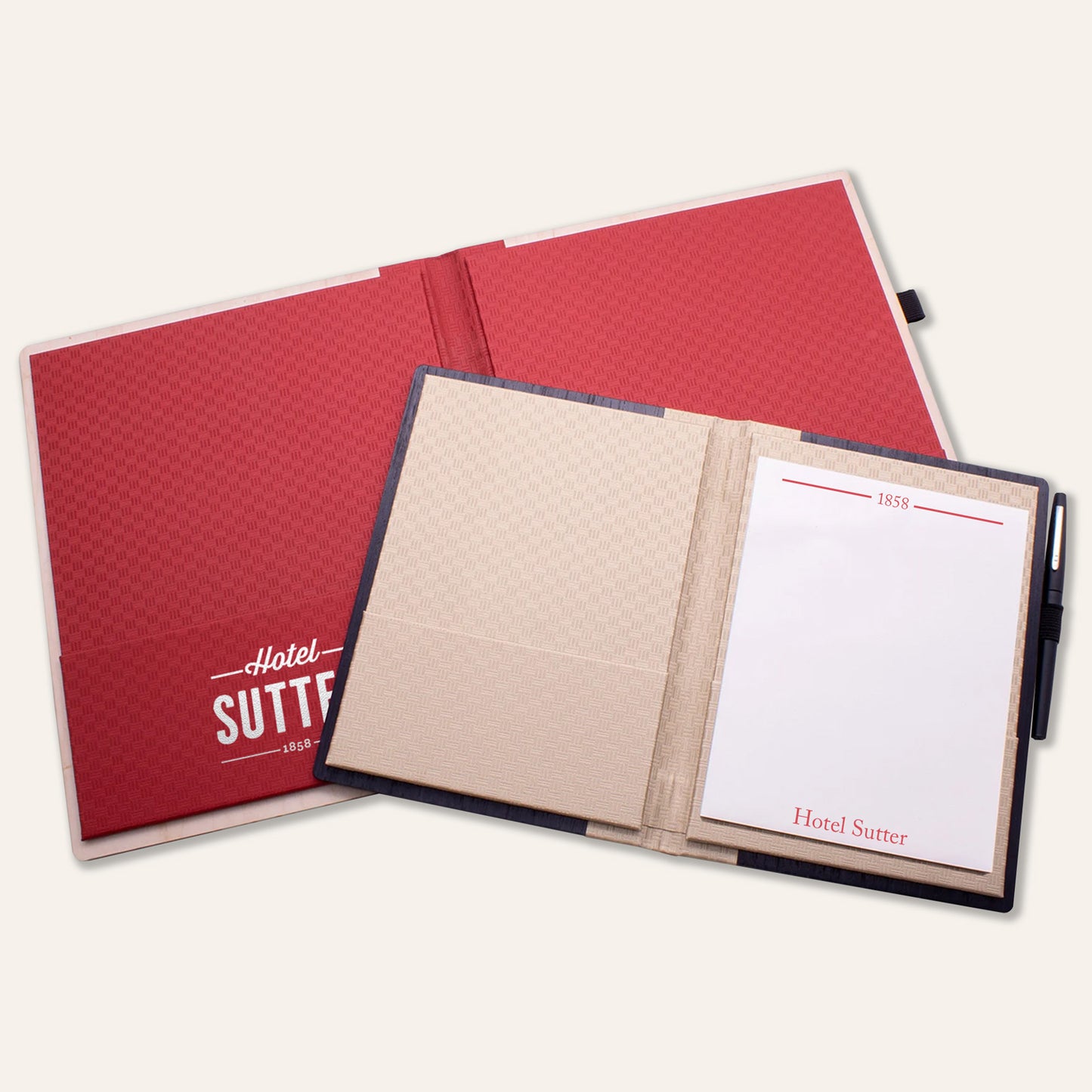 Wood directory covers with pen loops