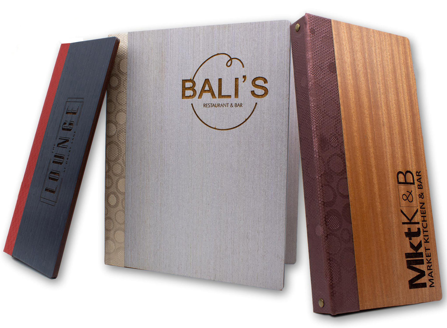 Wood Menu Cover with Binder Ring Mechanism