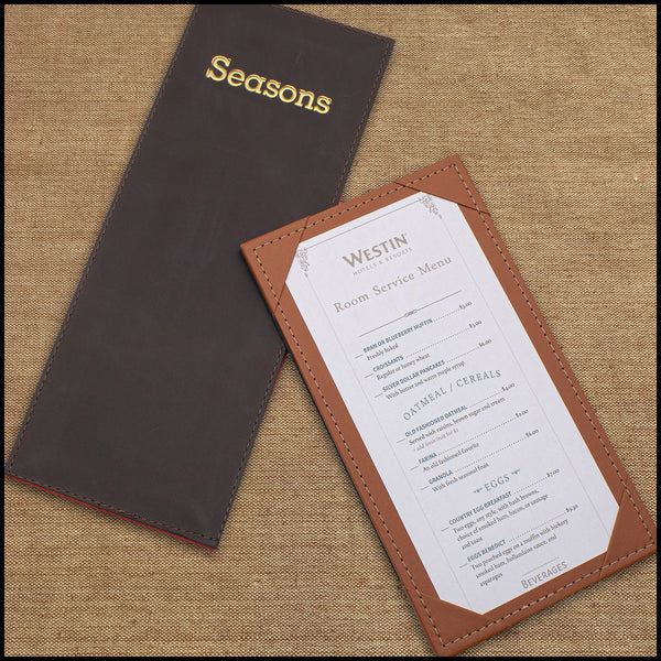 Leather Guest Service Directory Page Holder With Corner Tab Inserts