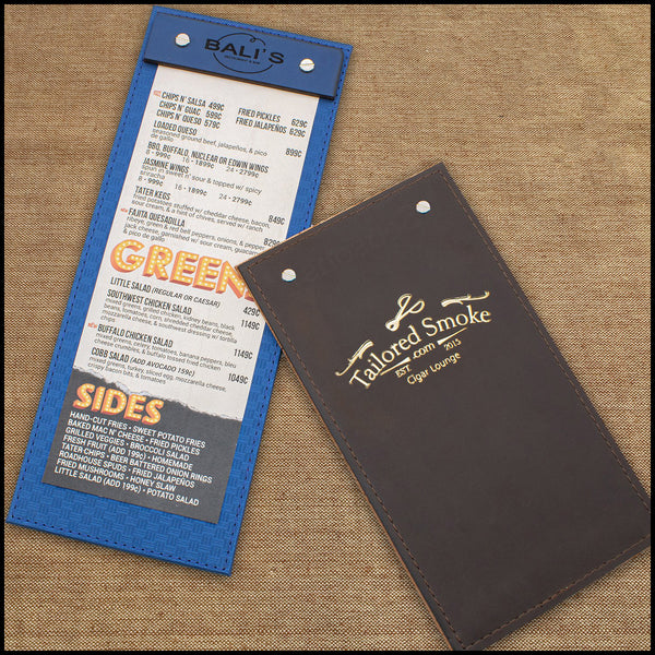 Leather Menu Board with Screw Post and Header