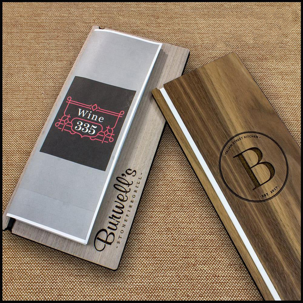 Wood Menu Board With Vertical Silicone Menu Band