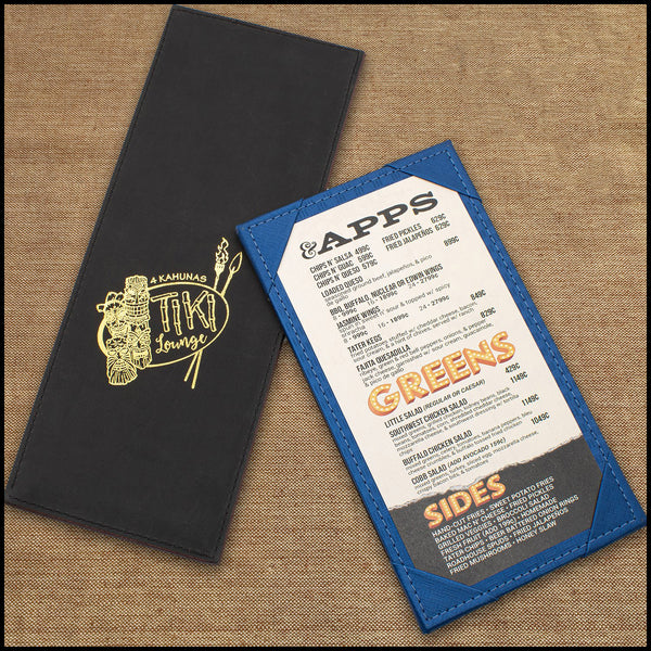 Leather Menu Board with Corner Tab Inserts