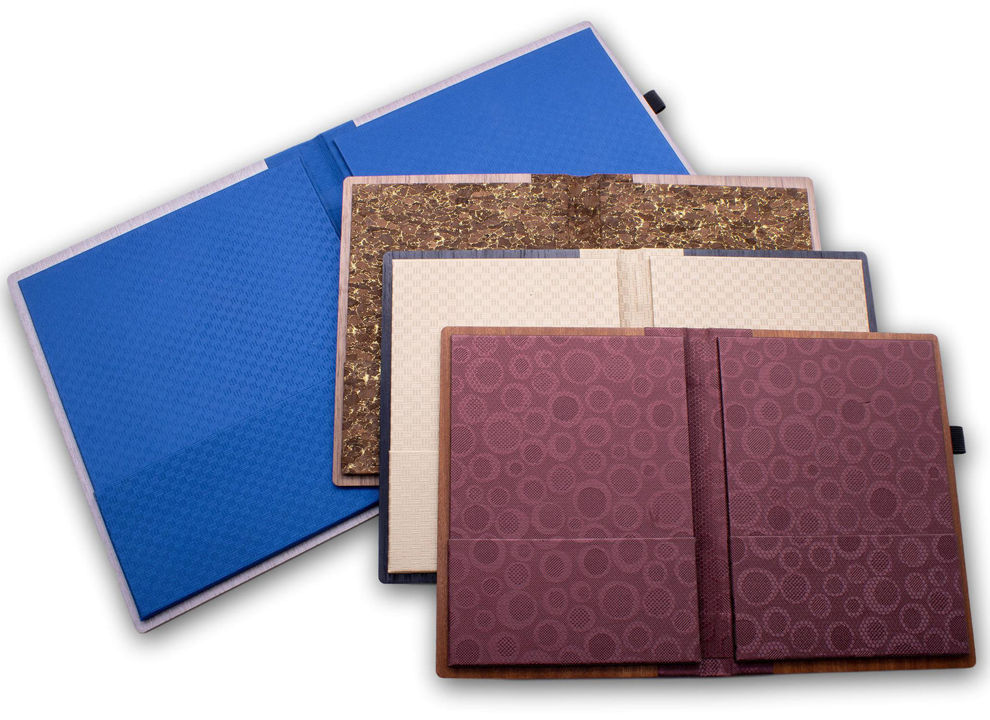 Multiple wood stationary menu covers for hotels
