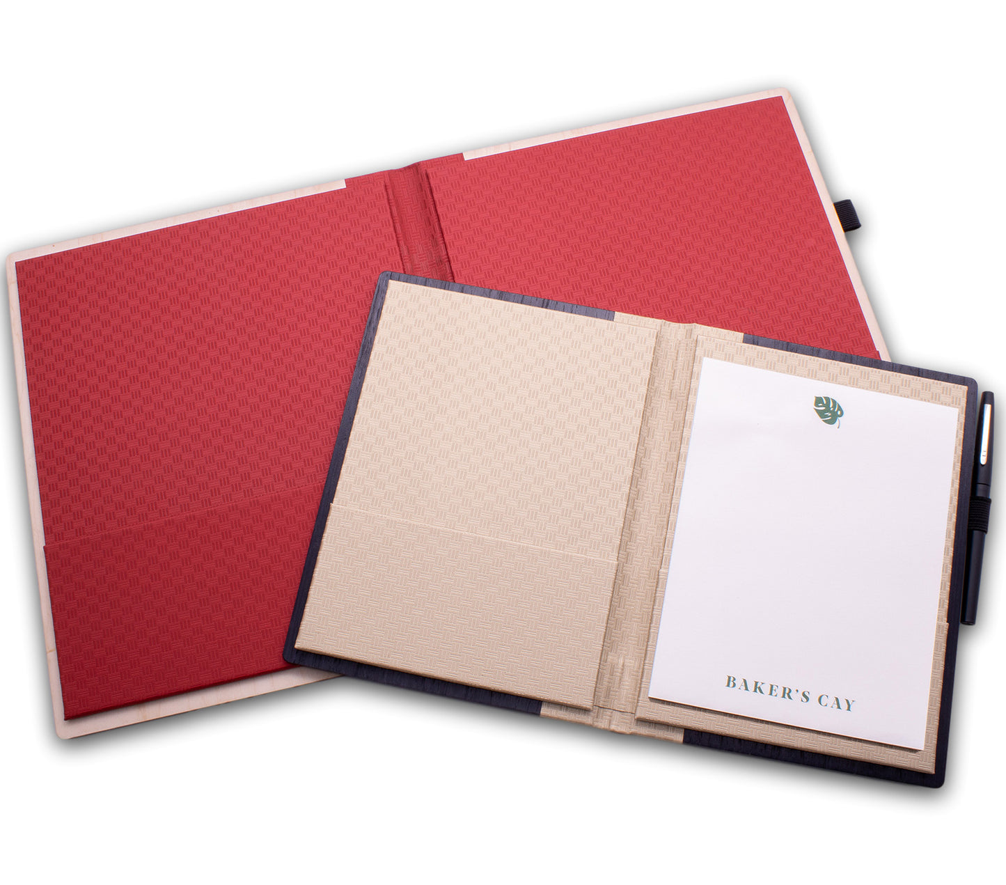 Opened hotel wood menu covers