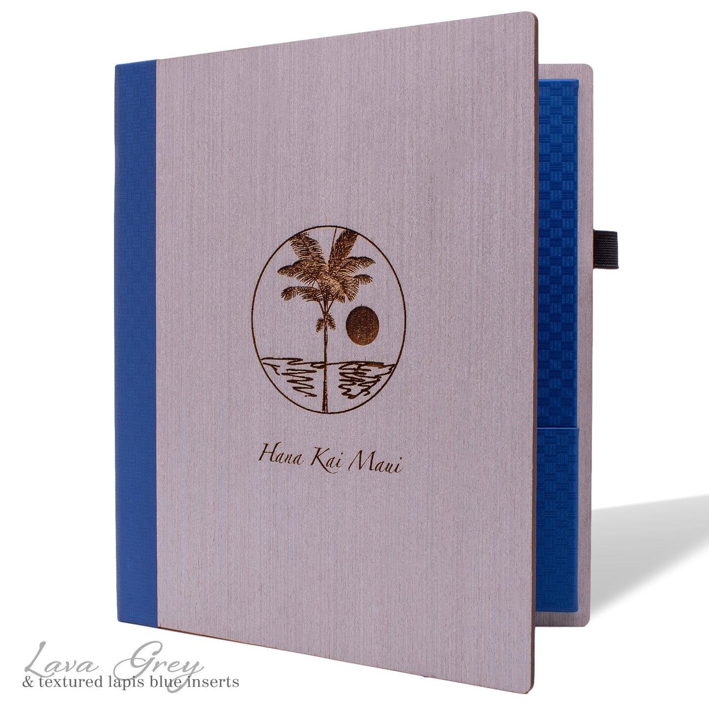 Wood menu cover stationary with custom logo for hotels