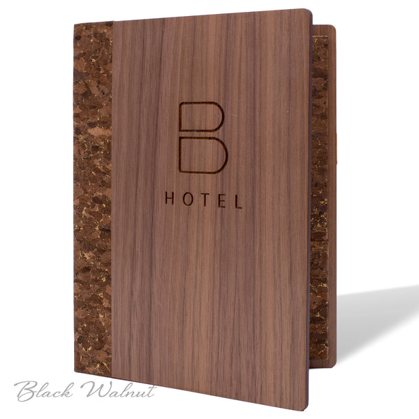 Hotel Stationery Cover in Black Walnut