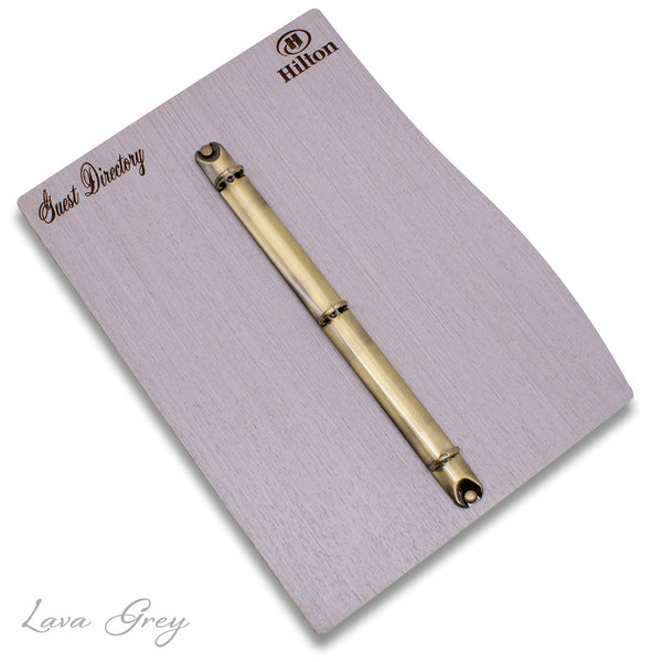 Page Holder With Centered Binder Ring Mechanism For In Room Dining, Hotel Compendium - Woodberry Company