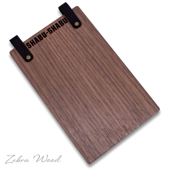Hotel Directory Page Holder with Leather Loop in Black Walnut