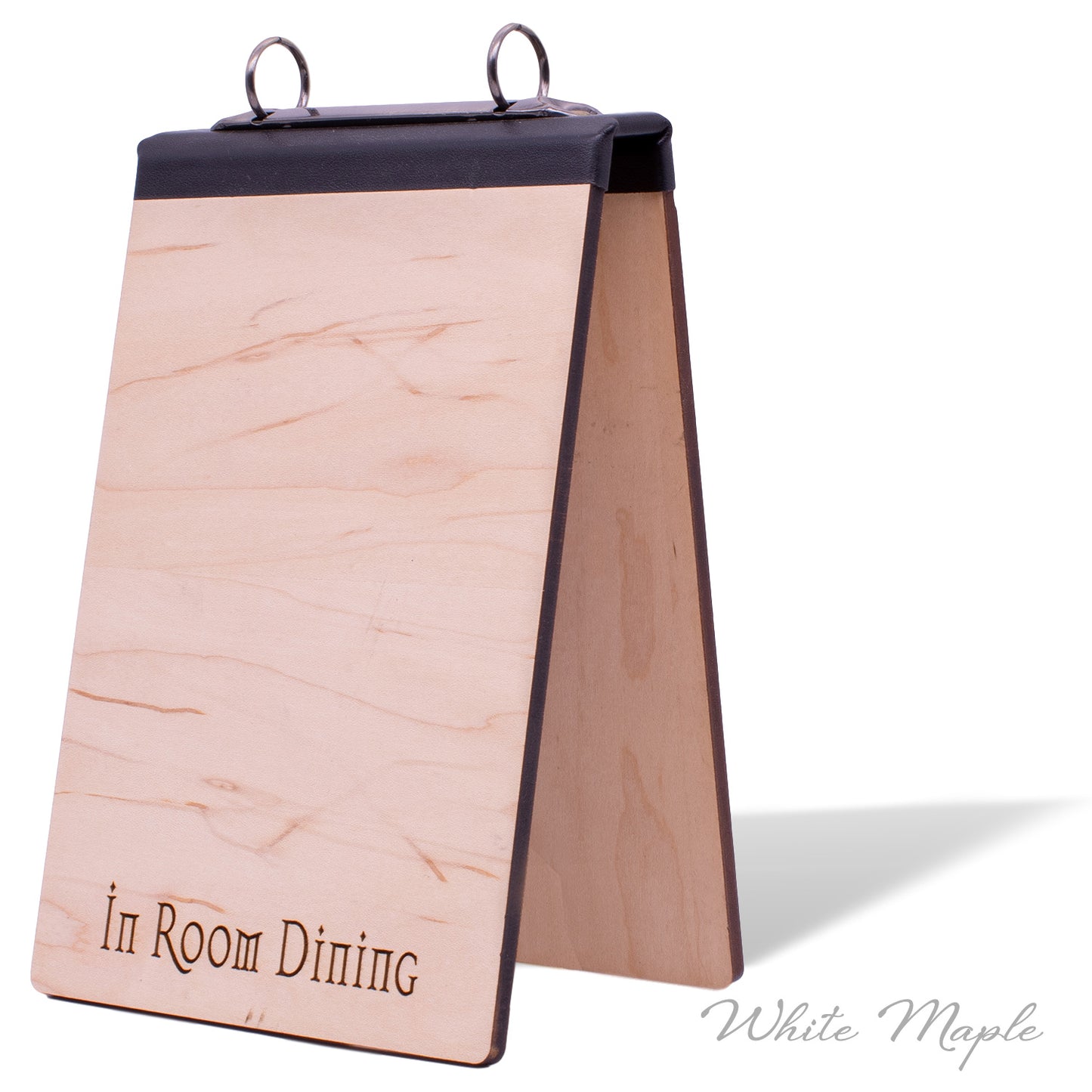 White maple wood table tent for menus