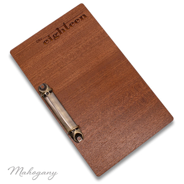 Menu Holder With Binder Ring Mechanism (& Optional Leather Menu Page Cover) - Woodberry Company