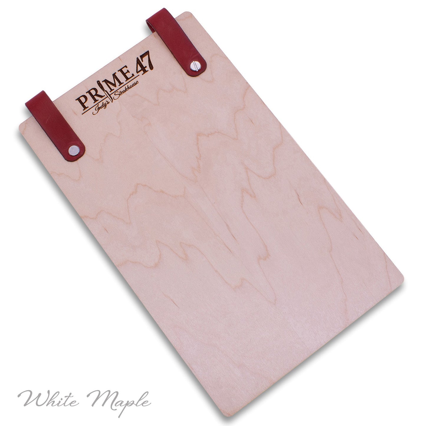 Menu Holder with Leather Loop Page Holder - Woodberry Company