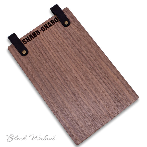 Menu Holder with Leather Loop Page Holder - Woodberry Company