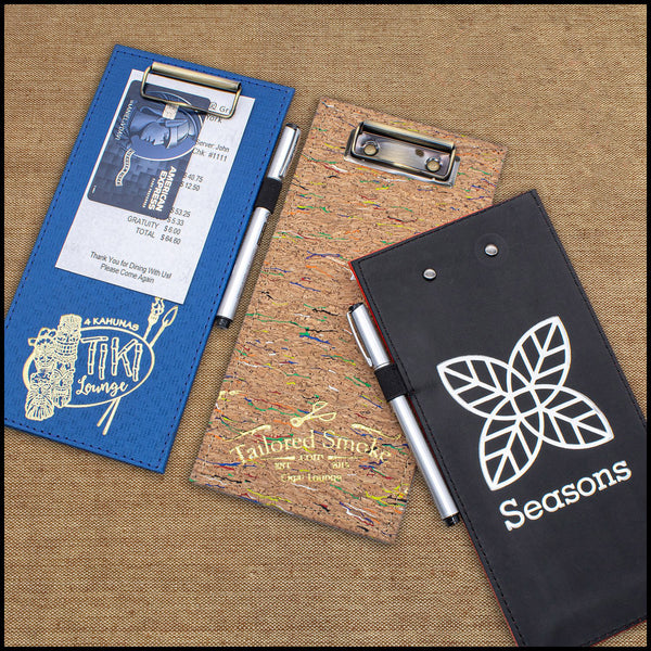 Leather Check Presenter with Low Profile Clip