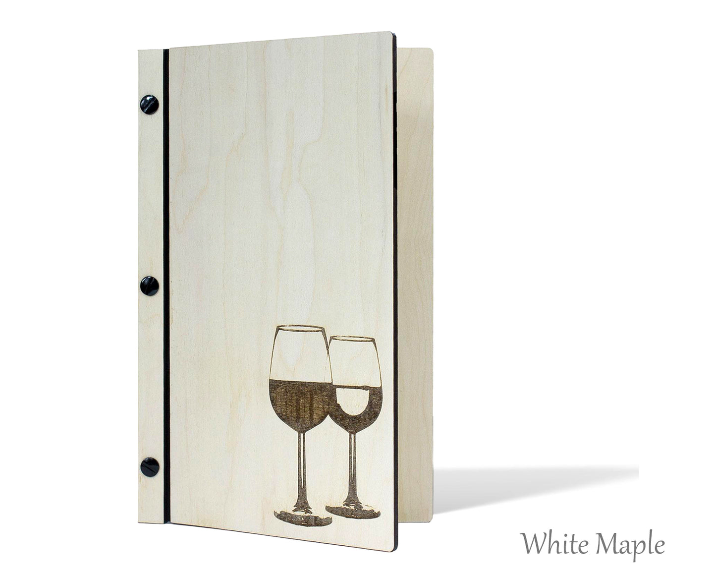 Maple wood menu cover with screw post