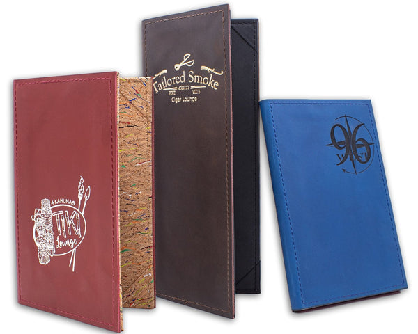 Leather Menu Cover With Corner Tab Inserts