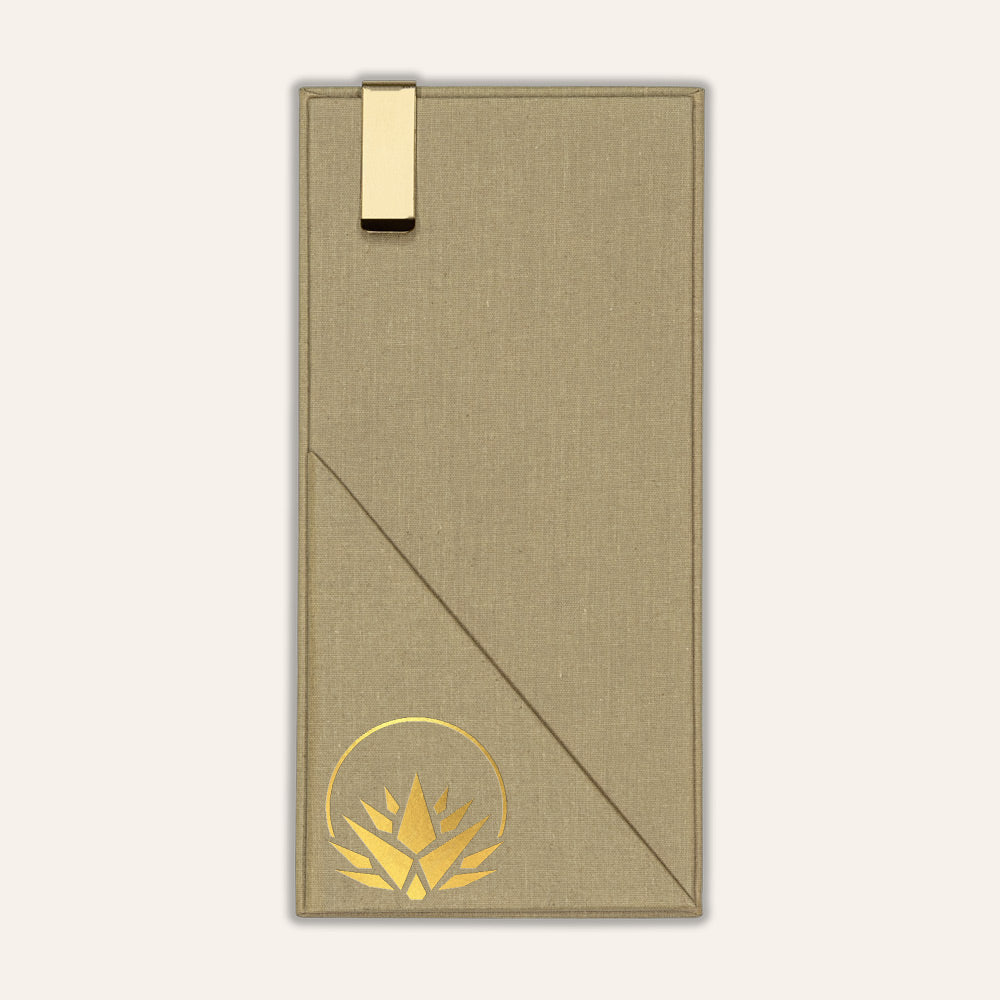 Arrestox check presenter with golden logo for hotels