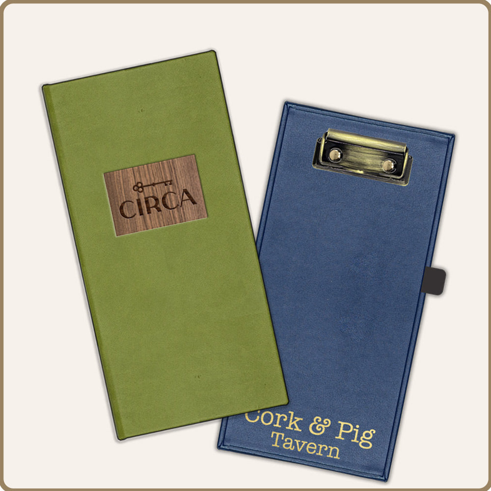 Synthetic Or Faux Leather Check Presenters - Marquee Menus