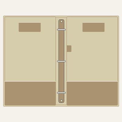 Book With Binder Ring & Square Pockets