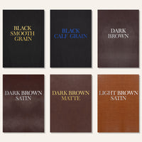 Multiple faux leather menu covers for restaurants