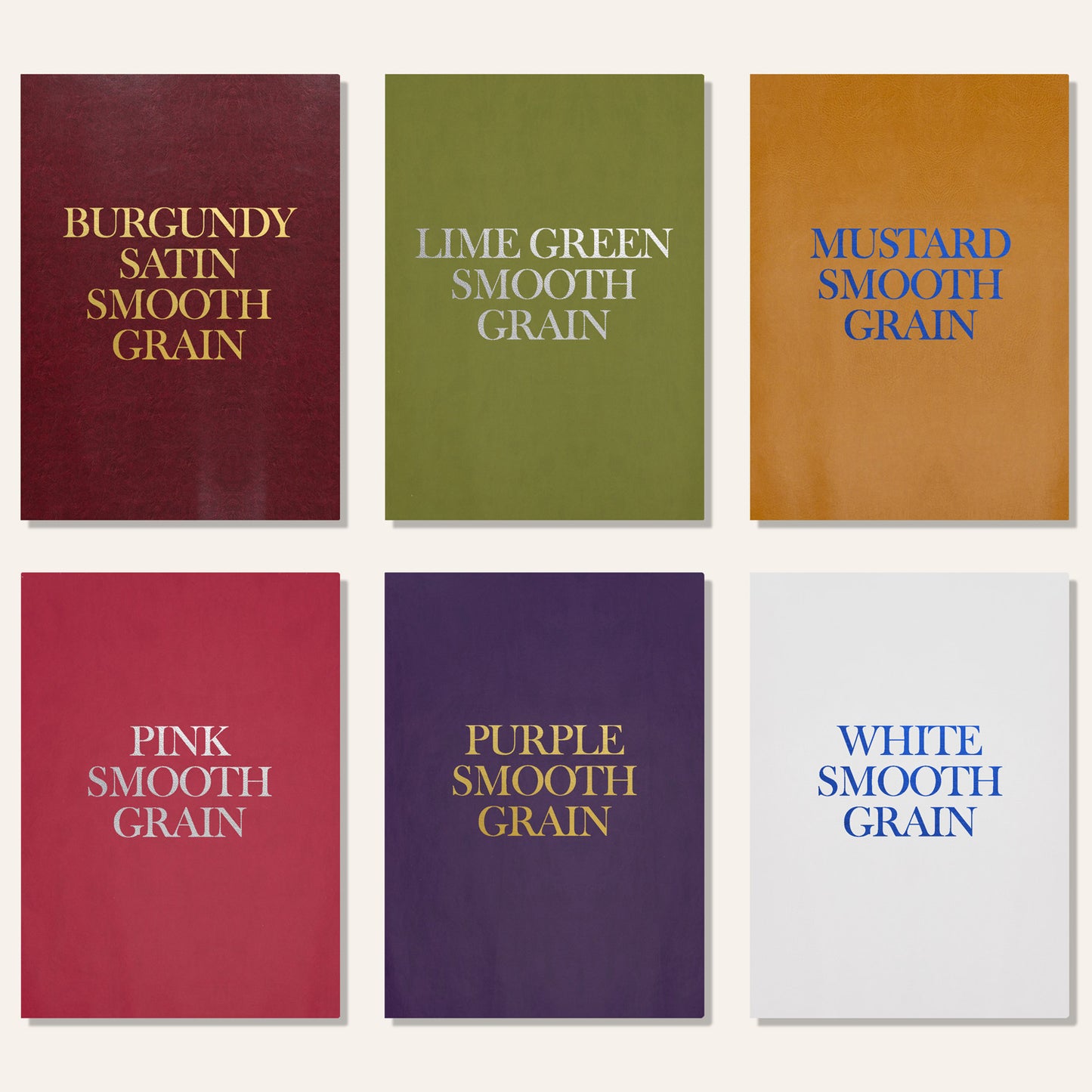 Different colors of faux leather menu covers for restaurants and hotels