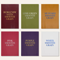 Different colors of faux leather menu covers for restaurants and hotels