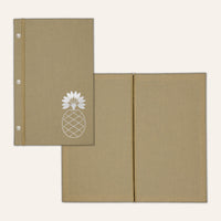 Cream Arrestox linen menu cover
