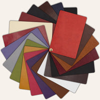 A stack of synthetic leather swatch kit