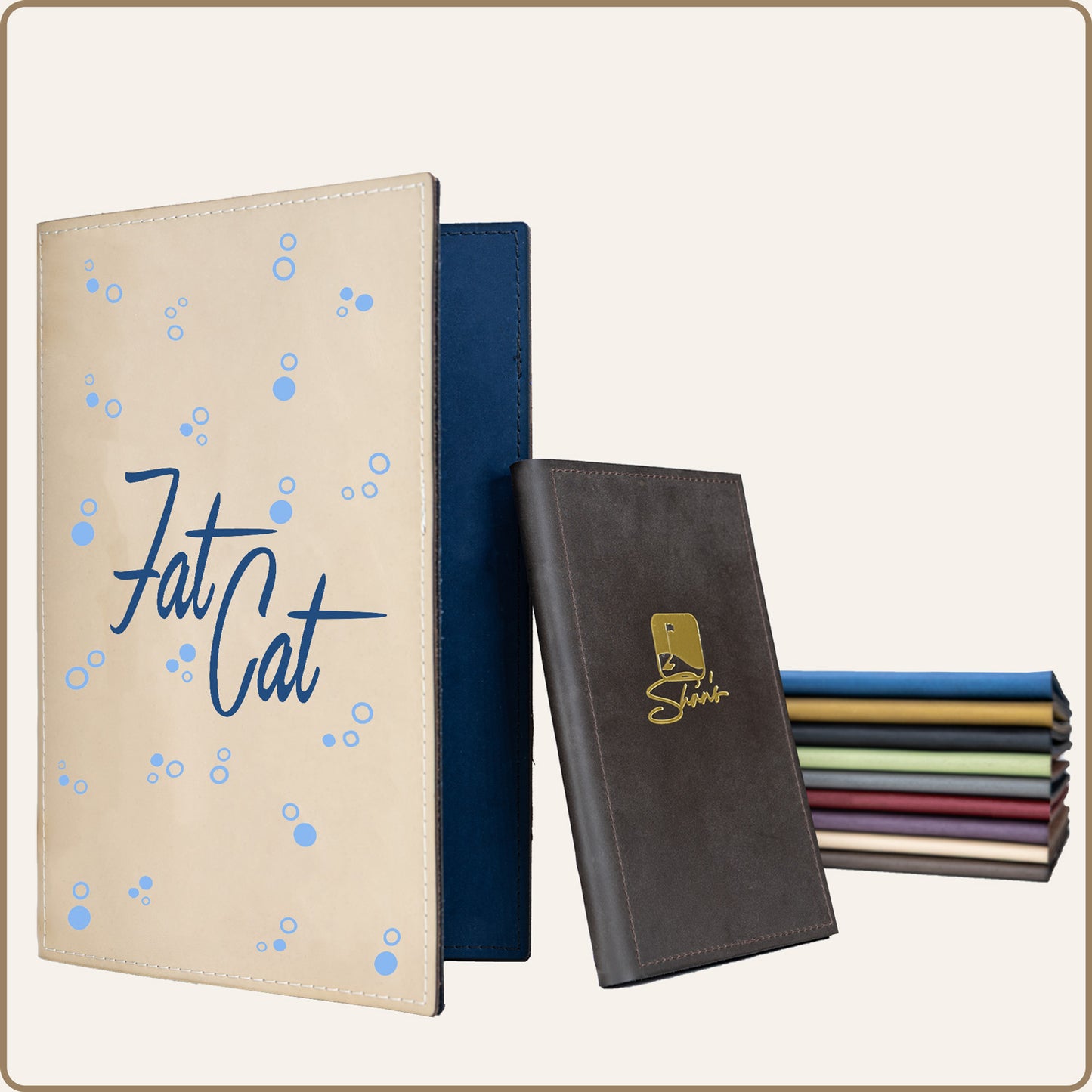 Thick Slab Leather Menu Covers