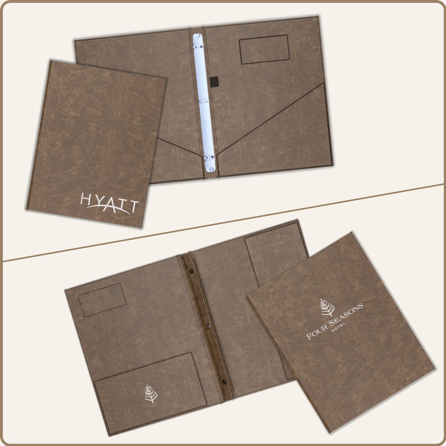 Brown turned edge directory covers