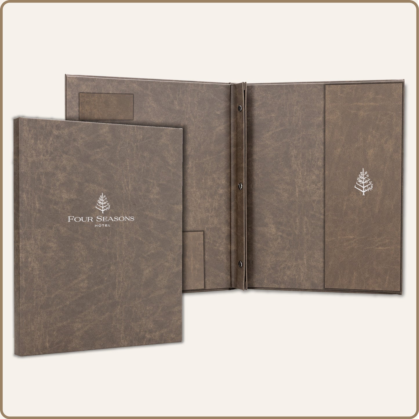 Turned edge directory covers for hotels