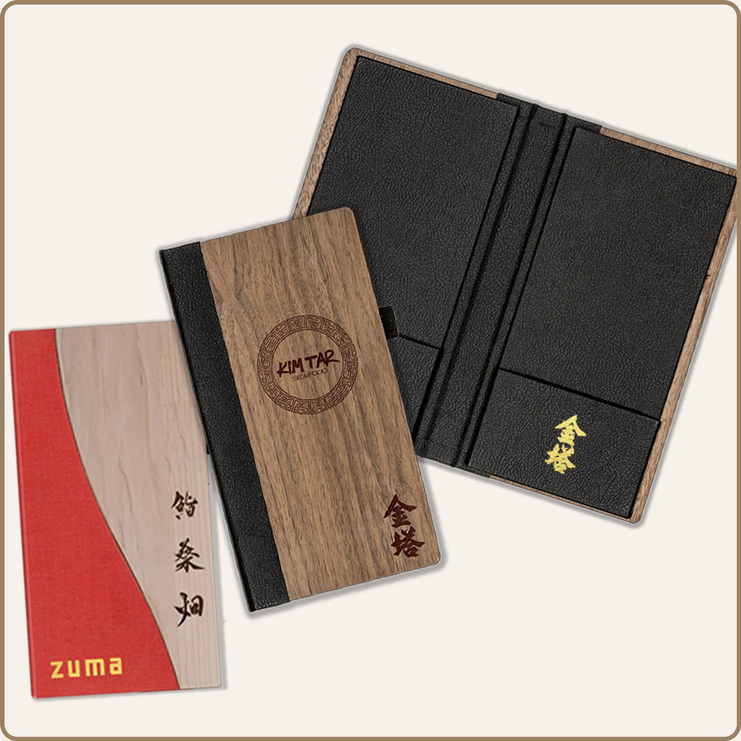 Wood Check Presenter Book With Pocket Inserts