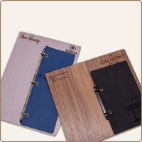 Wood directories for hotels with binder rings