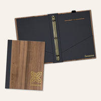 Wood directory books with centered binders