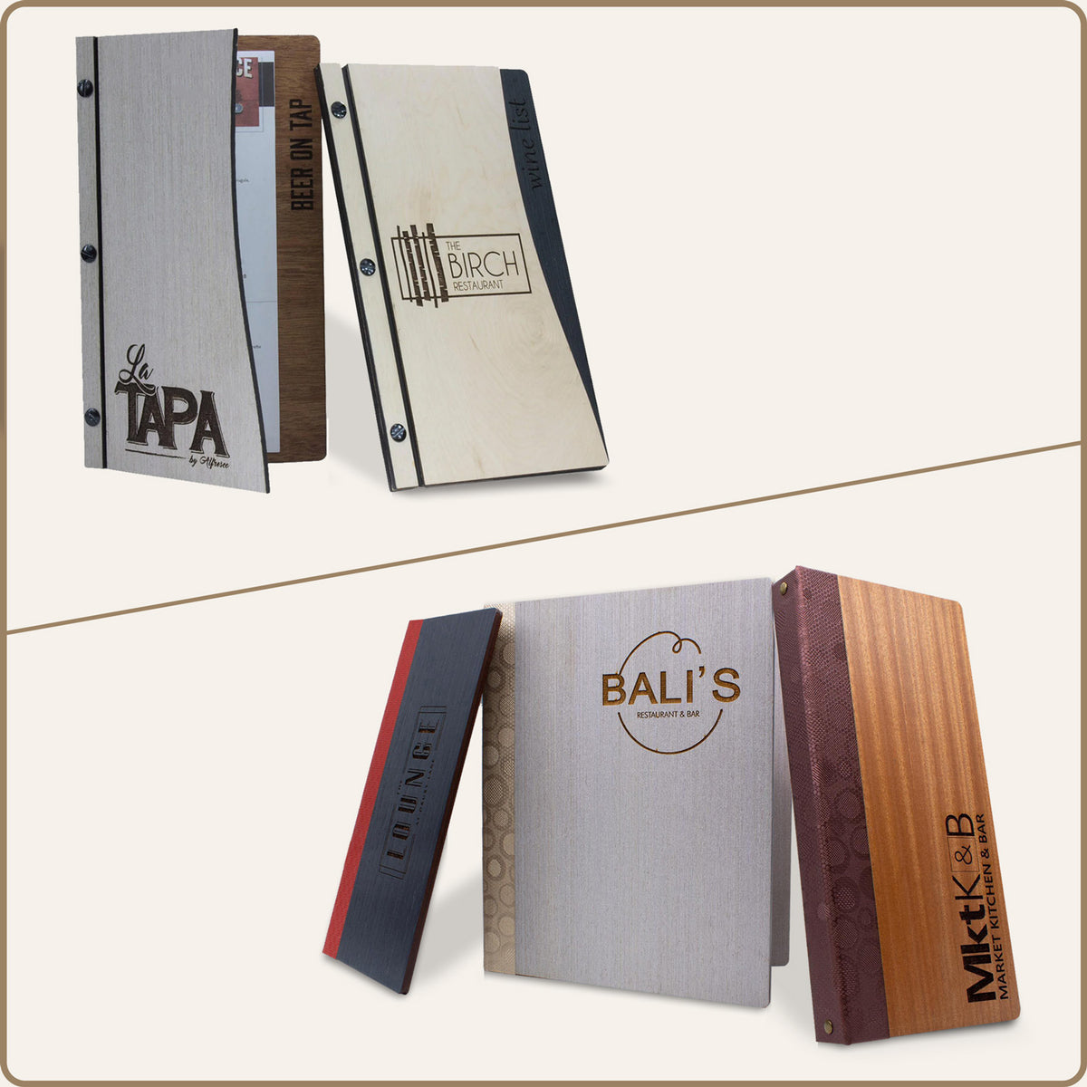 Wood Menu Covers