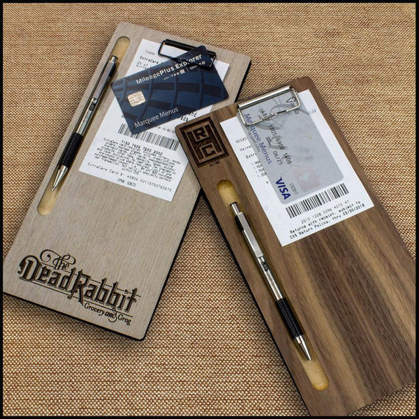 Wood Check Presenter Clipboard With Groove for Pen