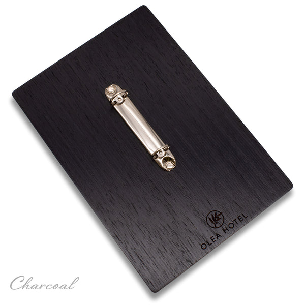 Page Holder With Centered Binder Ring Mechanism For In Room Dining, Hotel Compendium - Woodberry Company