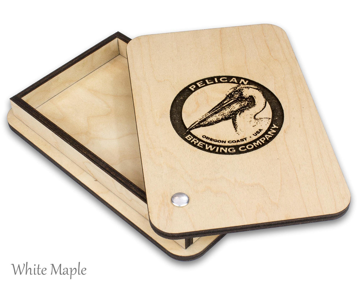 Custom Wood Check Presenter Box With Rotating Lid
