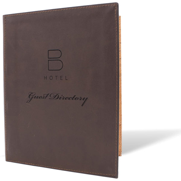 Leather Guest Service Directory Book Cover With Binder Ring Mechanism