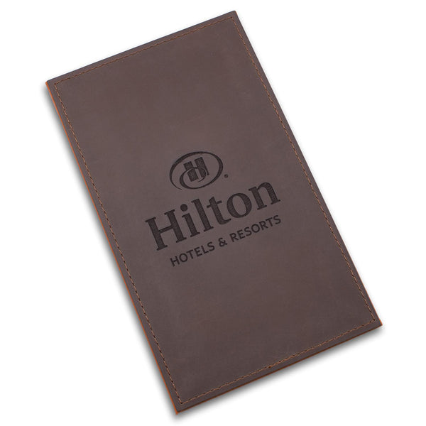 Leather Guest Service Directory Page Holder With Low Profile Clip