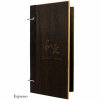 Menu Cover With Leather Binding And Snap Rings - Woodberry Company