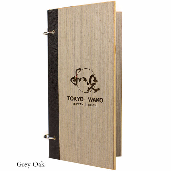 Menu Cover With Leather Binding And Snap Rings - Woodberry Company