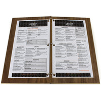 Menu Cover With Leather Binding And Snap Rings - Woodberry Company