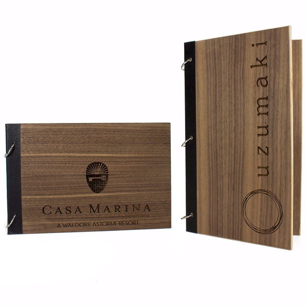Wood Menu Boards and Menu Holders with Corner Tab Inserts – Marquee Menus
