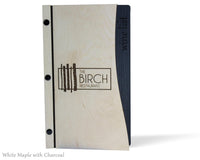 Menu Cover with Screw Post Binding and Laser Cut Front Cover - Woodberry Company