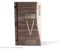Menu Cover with Screw Post Binding and Laser Cut Front Cover - Woodberry Company