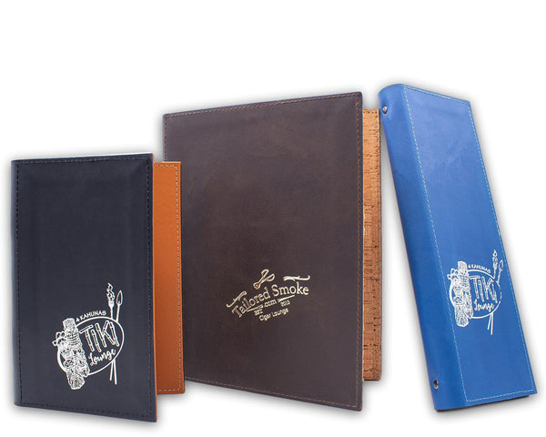 Faux Leather Scrapbook Style Menu Covers